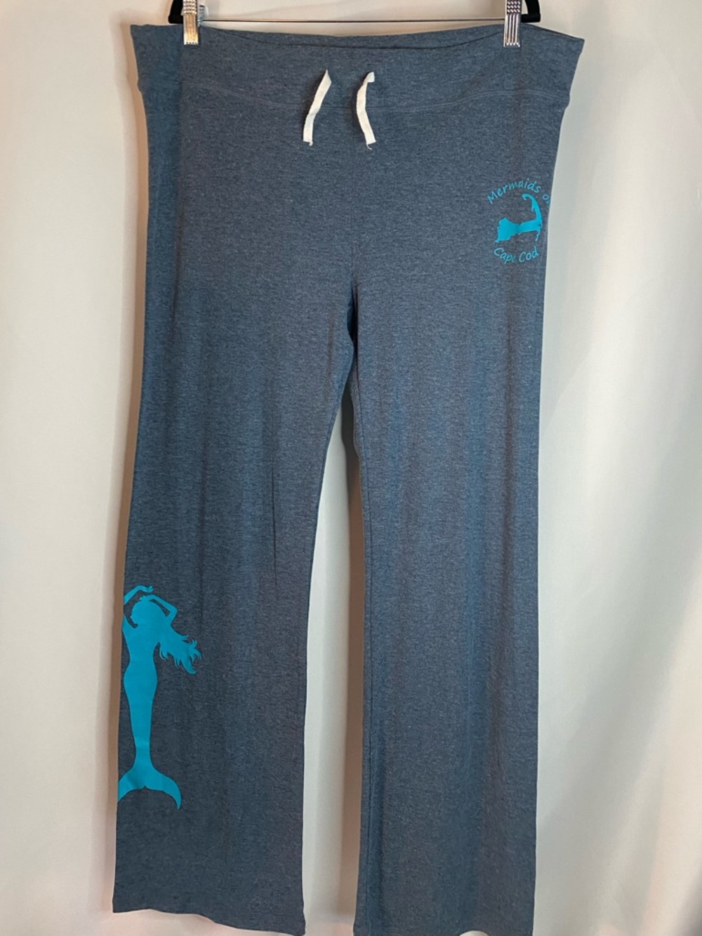 Blue Gray Lightweight Mermaid Yoga Pants 2X